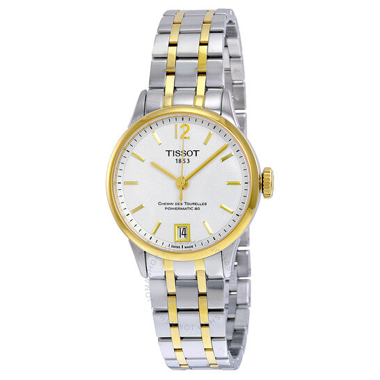 Tissot Chemin Des Tourelles Powermatic 80 Lady Silver Dial Two Tone Steel Strap Watch For Women - T099.207.22.037.00