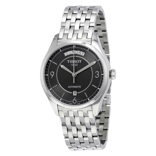 Tissot T Classic T One Automatic Grey Dial Silver Steel Strap Watch For Men - T038.430.11.067.00