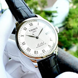 Tissot Le Locle Powermatic 80 Silver Dial Black Leather Strap Watch For Men - T006.407.16.033.00