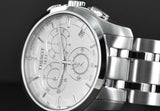 Tissot T Classic Couturier Chronograph White Dial Silver Steel Strap Watch For Men - T101.617.11.031.00