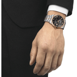 Tissot T Classic Luxury Powermatic 80 Black Dial Silver Steel Strap Watch For Men - T086.407.22.067.00