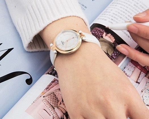 Tissot T Lady Flamingo Mother of Pearl White Dial White Leather Strap Watch For Women - T094.210.26.111.01