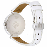 Tissot T Lady Flamingo Mother of Pearl White Dial White Leather Strap Watch For Women - T094.210.26.111.01
