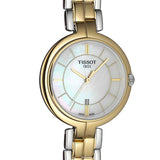 Tissot Flamingo Mother of Pearl White Dial Two Tone Steel Strap Watch For Women - T094.210.22.111.01