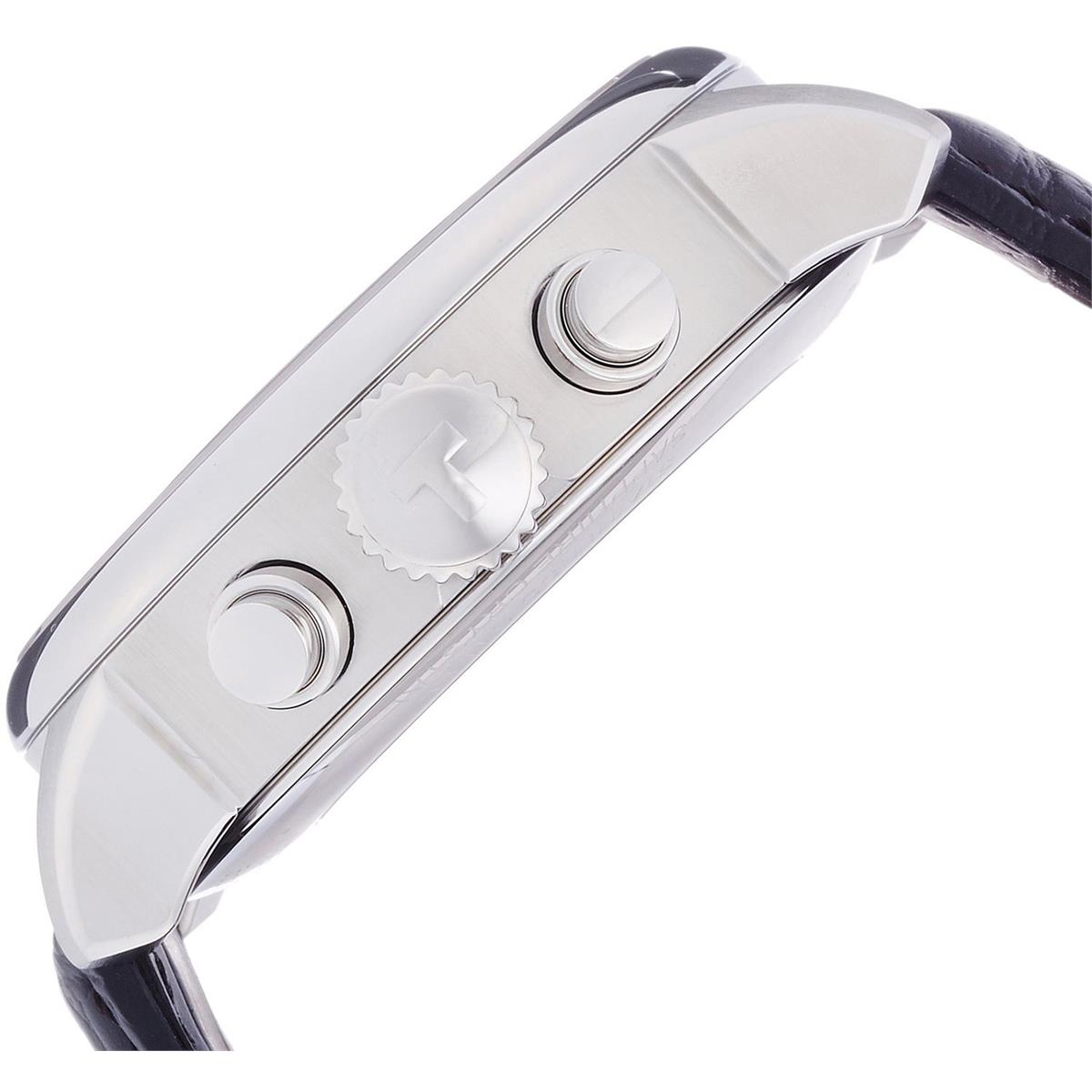 Tissot T Classic Chemin Des Tourelles Chronograph Black Dial Black Leather Strap Watch For Men - T099.427.16.058.00