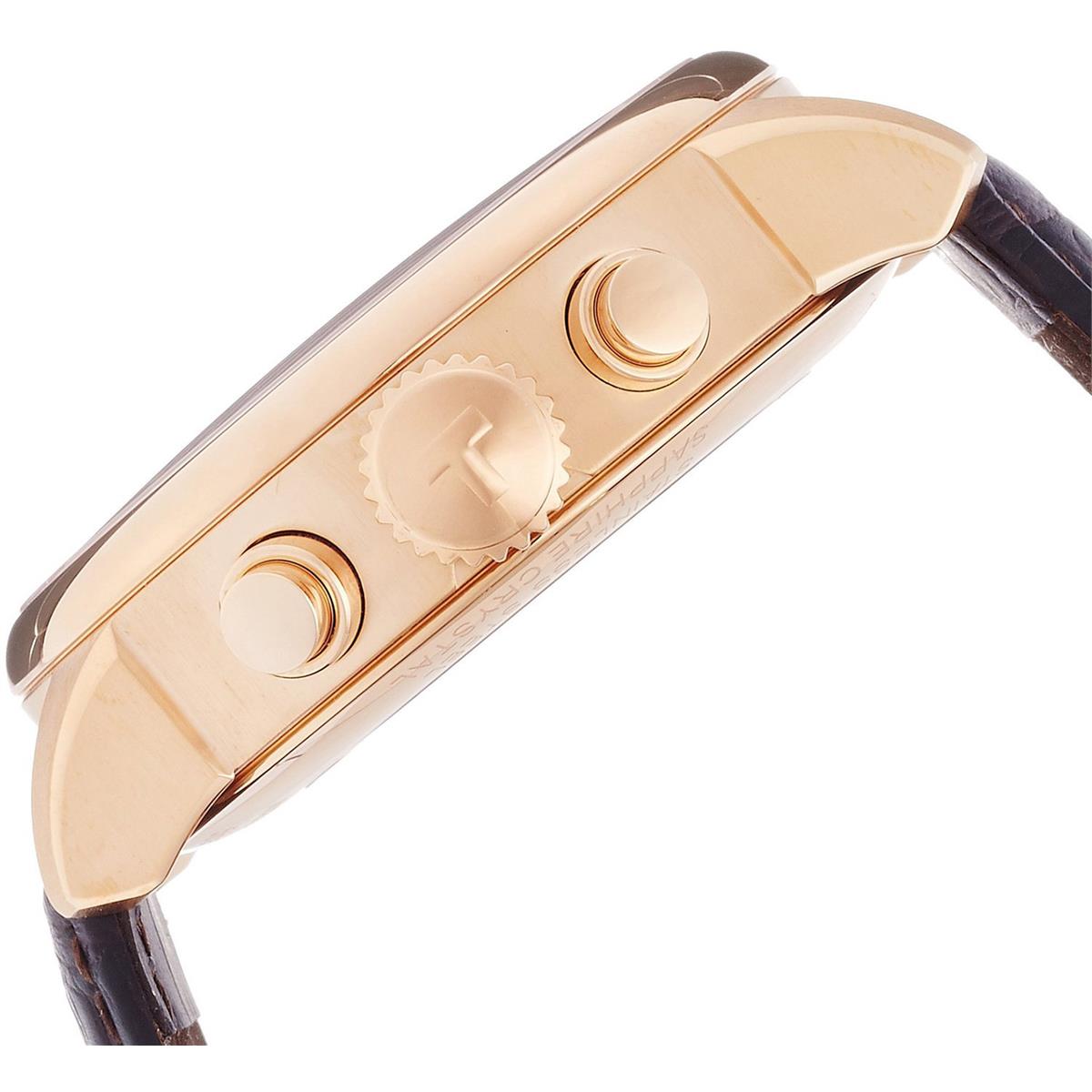 Tissot Des Tourelles Chronograph Silver Dial Brown Leather Strap Watch For Men - T099.427.36.038.00