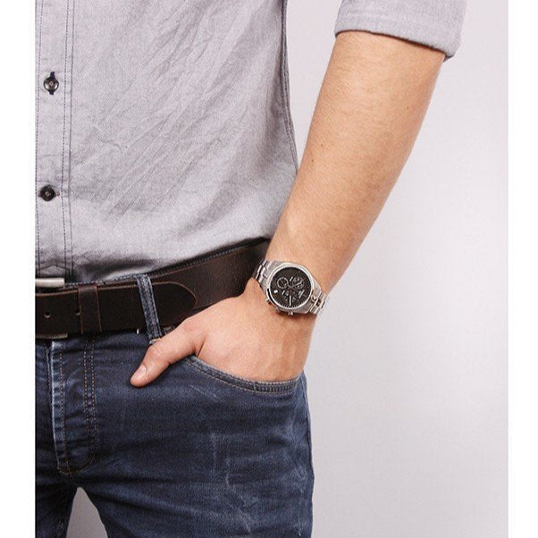 Tissot PR 100 Chronograph Blue Dial Silver Mesh Bracelet Watch for Men - T101.417.11.041.00