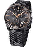 Tissot T Classic PR 100 Chronograph Anthracite Black Dial Black Mesh Bracelet Watch For Men - T101.417.23.061.00