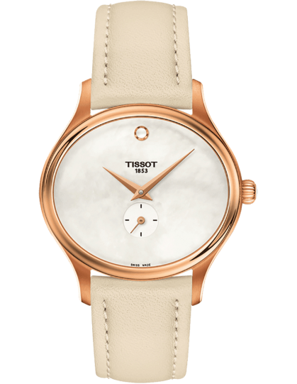 Tissot T Lady Bella Ora Mother of Pearl Dial Cream Leather Strap Watch for Women - T103.310.36.111.00