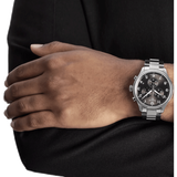 Tissot T Classic Chrono XL Black Dial Silver Steel Strap Watch For Men - T116.617.11.057.01