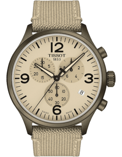 Tissot Chrono XL Beige Diag Beige NATO Strap Watch For Men - T116.617.37.267.01