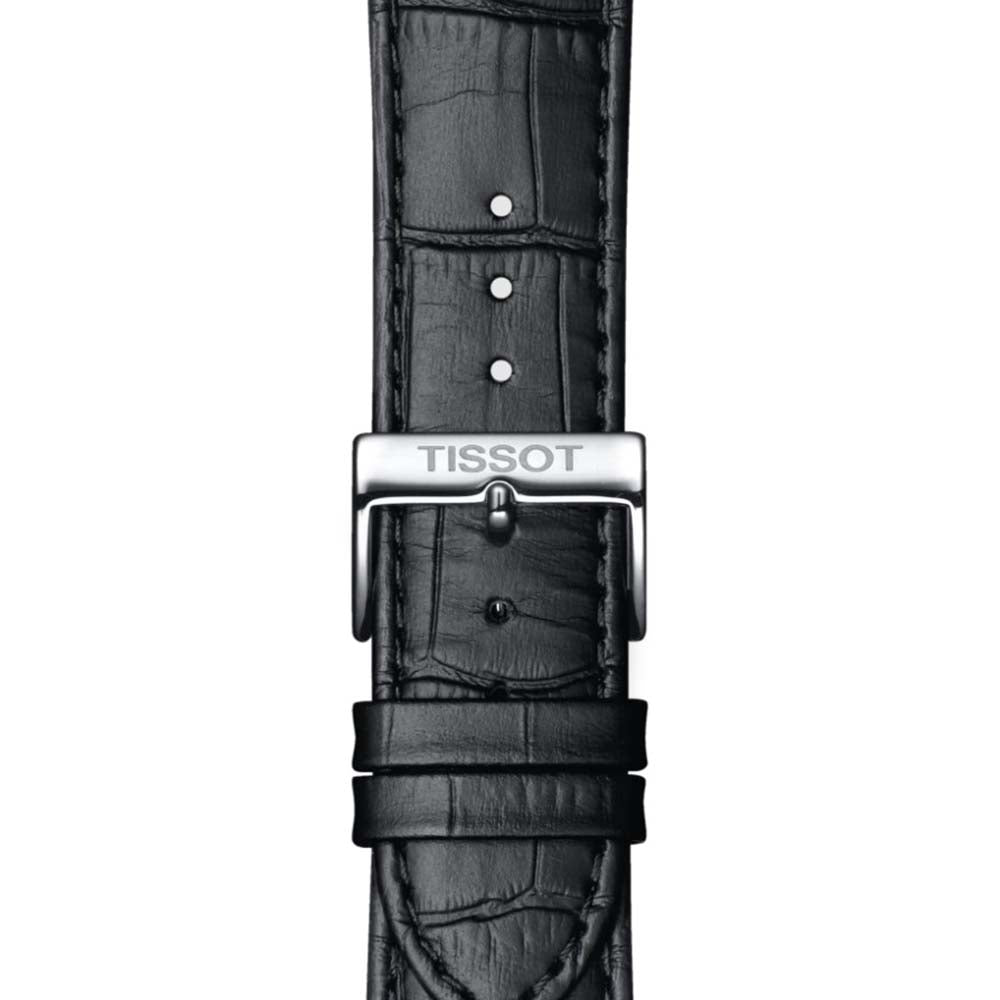Tissot Carson Premium Automatic Lady Silver Dial Black Leather Strap Watch for Women - T122.207.16.033.00