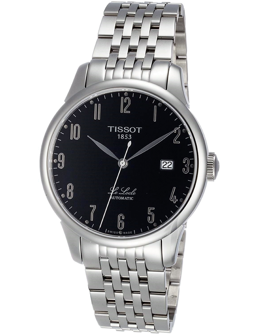 Tissot T Classic Powermatic 80 Black Dial Silver Steel Strap Watch For Men - T41.1.483.52