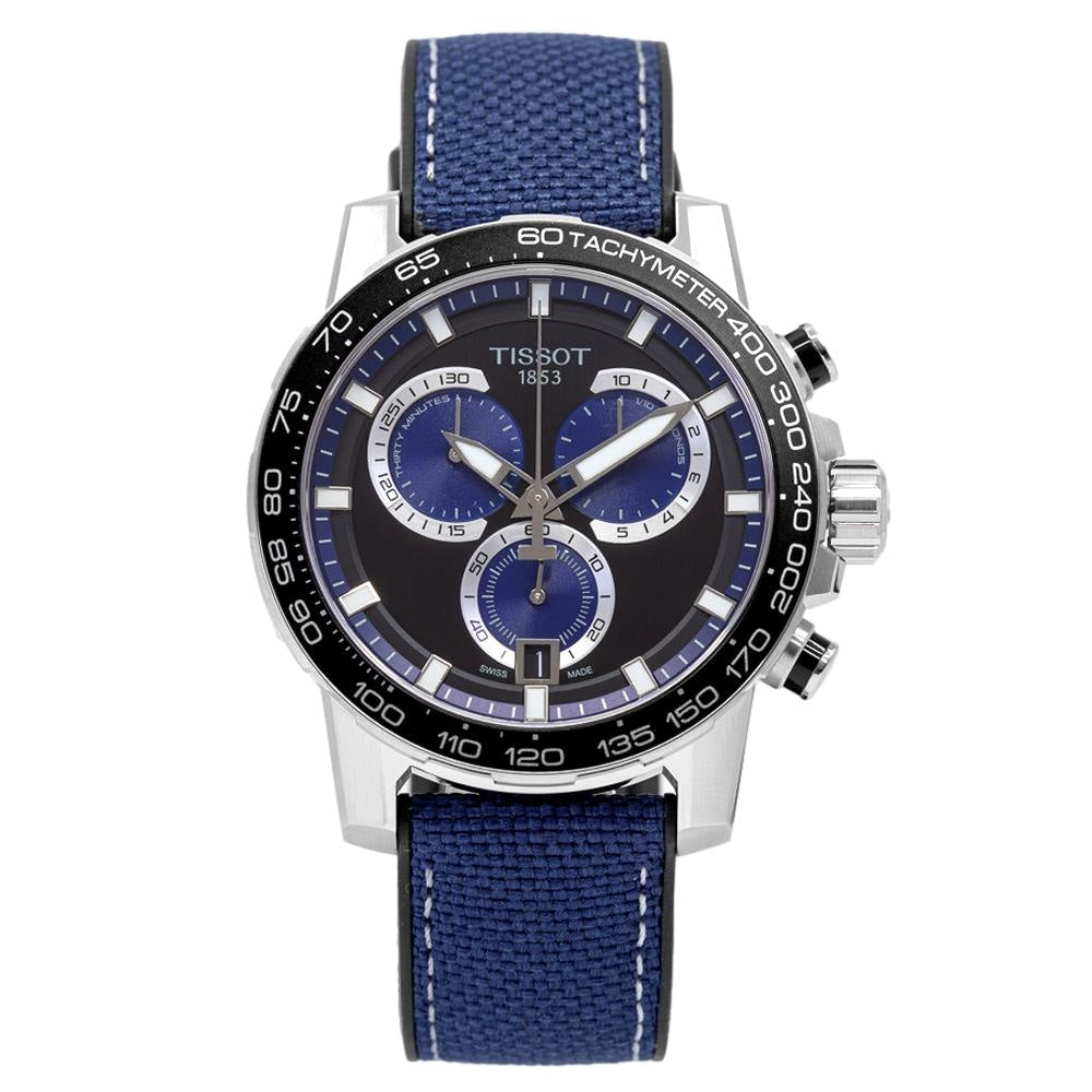 Tissot Supersport Chrono Black Dial Blue Nylon Strap Watch for Men - T125.617.17.051.03