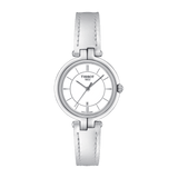Tissot T Lady Flamingo White Dial White Leather Strap Watch For Women - T094.210.16.011.00