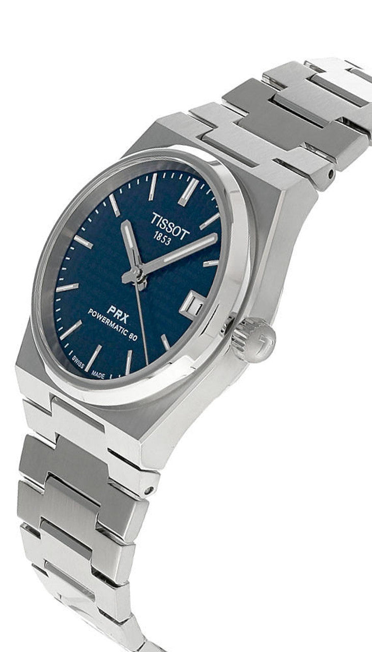 Tissot PRX Powermatic 80 Blue Dial Silver Steel Strap Watch for Men - T137.207.11.041.00