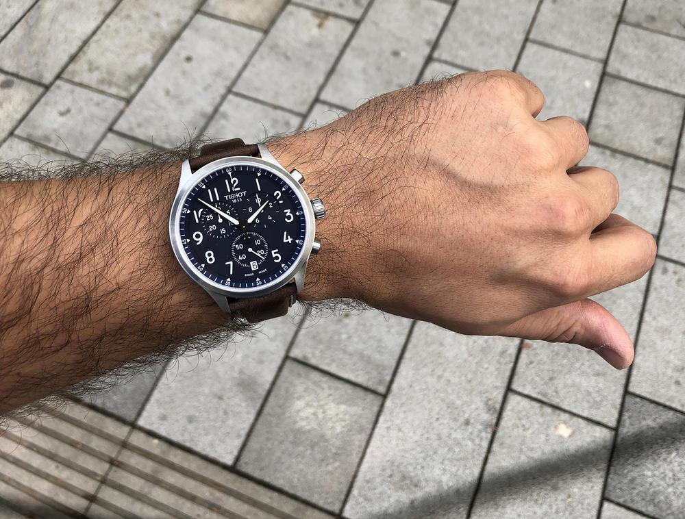 Tissot Chrono XL Vintage Blue Dial Brown Leather Strap Watch For Men - T116.617.16.042.00