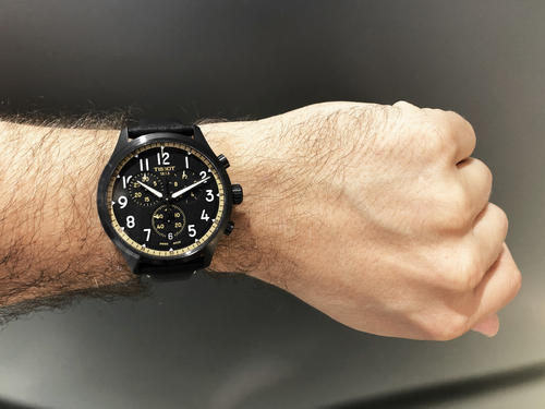 Tissot Chrono XL Vintage Chronograph Black Dial Black Leather Strap Watch For Men - T116.617.36.052.02