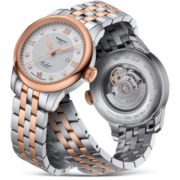 Tissot T Classic Le Locle Automatic Silver Dial Two Tone Steel Strap Watch For Women - T006.207.22.038.00