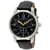 Tissot T Race PRC 200 Chronograph Quartz Black Dial Black Leather Strap Watch for Men - T17.1.526.52