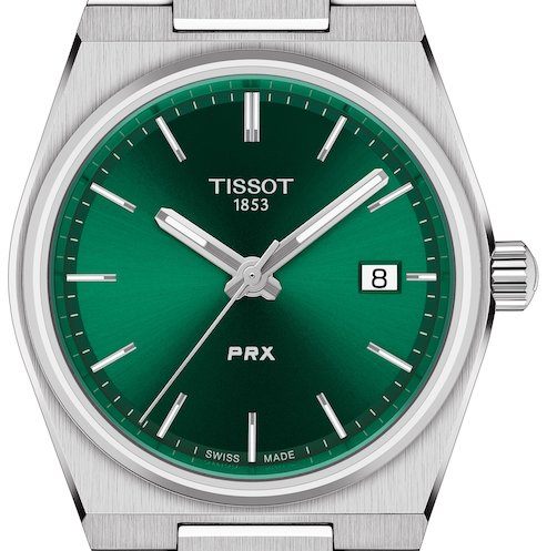 Tissot PRX Green Dial Silver Steel Strap Watch for Women - T137.210.11.081.00