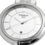 Tissot T Lady Flamingo White Dial White Leather Strap Watch For Women - T094.210.16.011.00