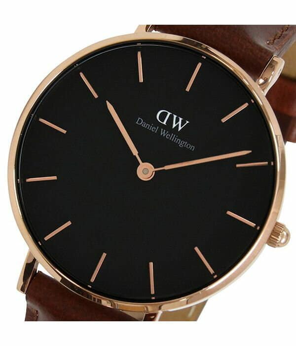 Daniel Wellington Petite St Mawes Black Dial Brown Leather Strap Watch For Women - DW00100169