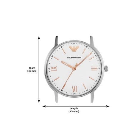 Emporio Armani Herren White Dial Brown Leather Strap Watch For Men - AR11103