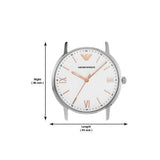 Emporio Armani Herren White Dial Brown Leather Strap Watch For Men - AR11103