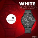 Tommy Hilfiger Brad Chronograph Quartz Grey Dial Grey Leather Strap Watch For Men - 1710388