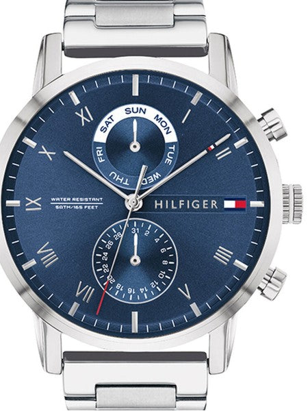 Tommy Hilfiger Kane Blue Dial Silver Steel Strap Watch for Men - 1710401