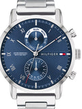 Tommy Hilfiger Kane Blue Dial Silver Steel Strap Watch for Men - 1710401