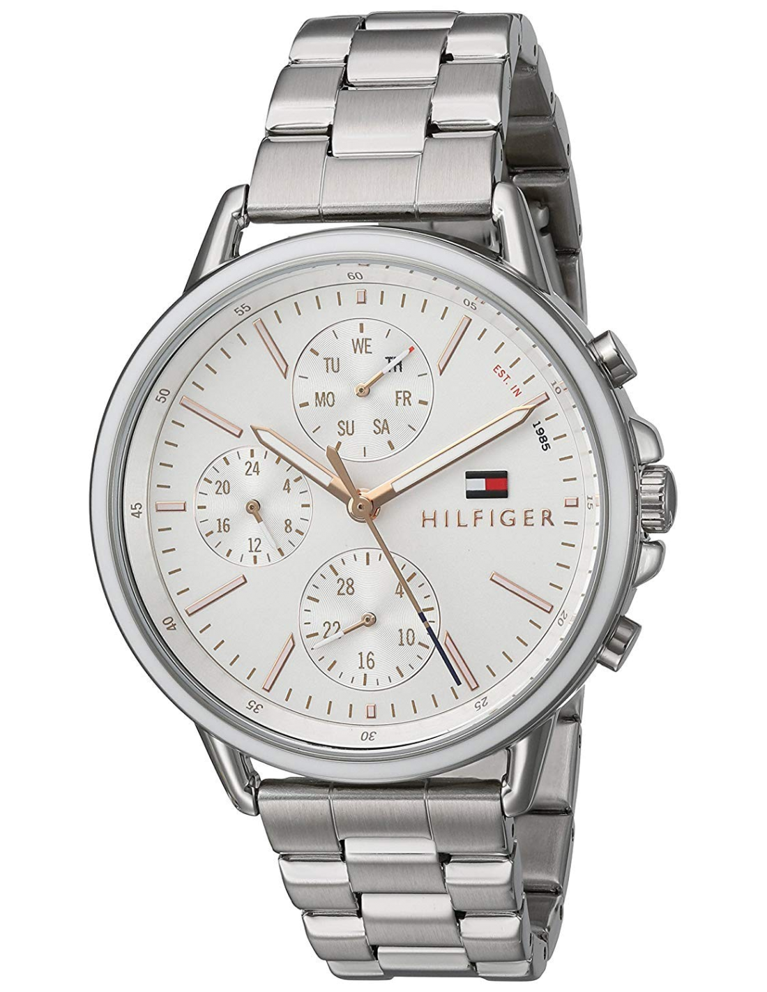 Tommy Hilfiger Carly White Dial Silver Stainless Steel Strap Watch for Women - 1781787