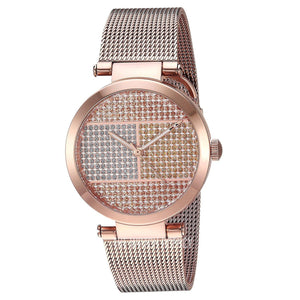 Tommy Hilfiger Lynn Crystals Rose Gold Dial Rose Gold Mesh Strap Watch For Women - 1781868