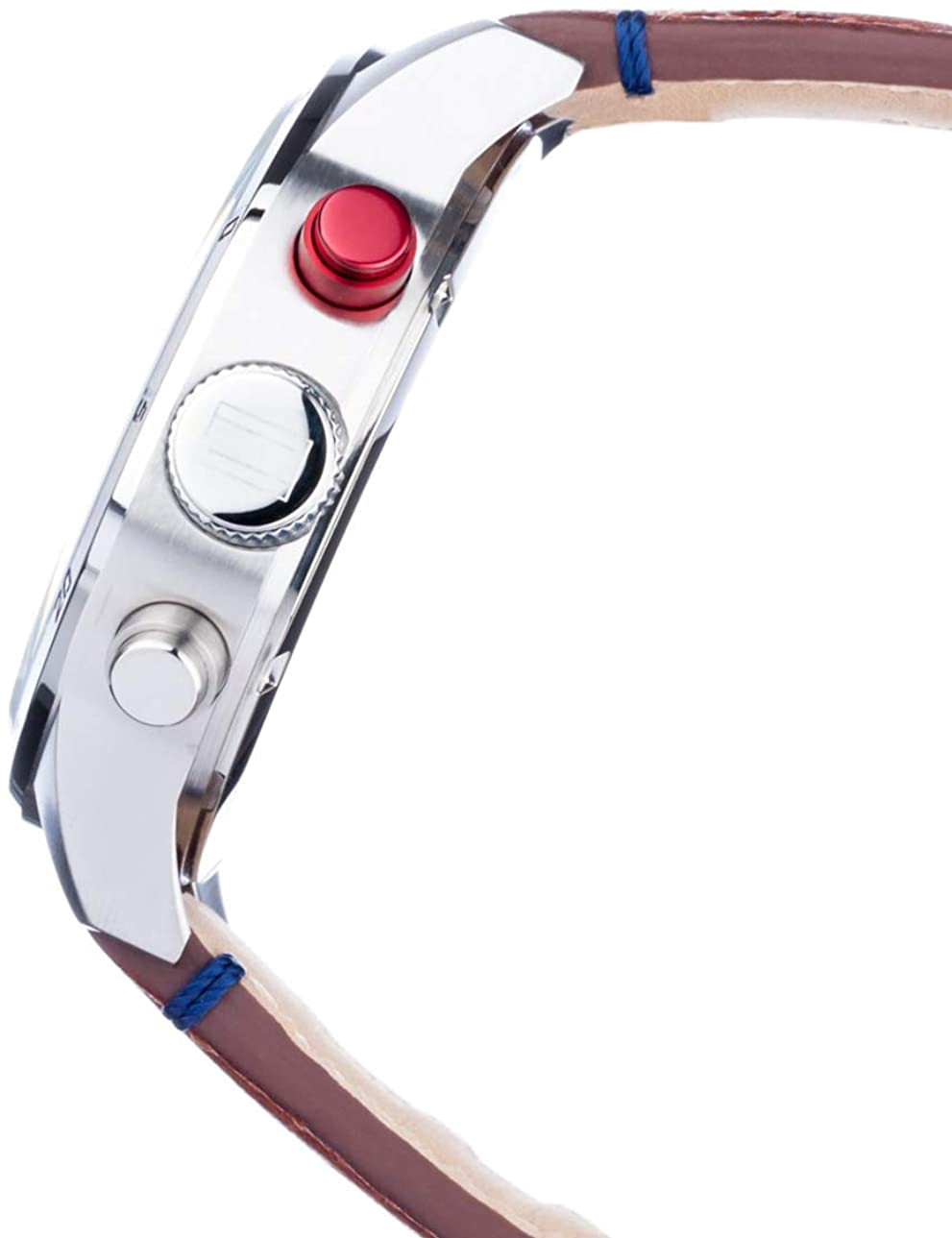 Tommy Hilfiger Trent Quartz Blue Dial Brown Leather Strap Watch for Men - 1791066