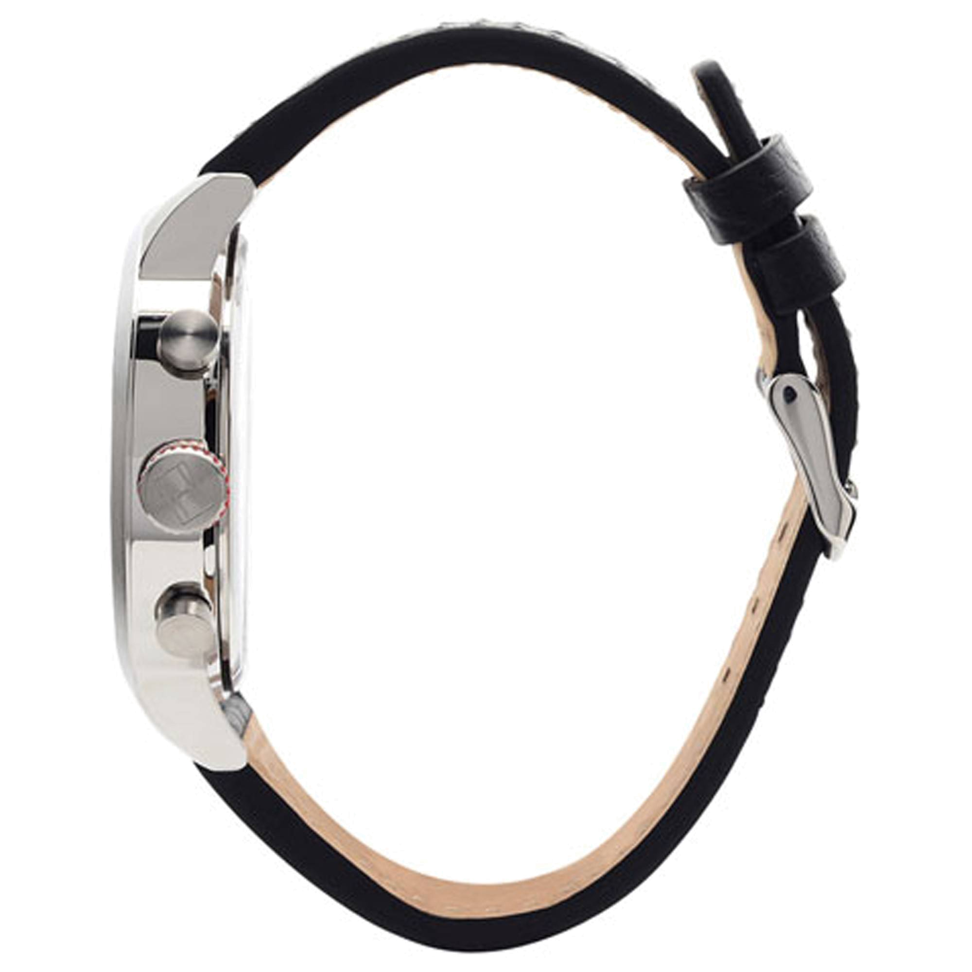 Tommy Hilfiger Jake Chronograph Black Dial Black Leather Strap Watch for Men - 1791232