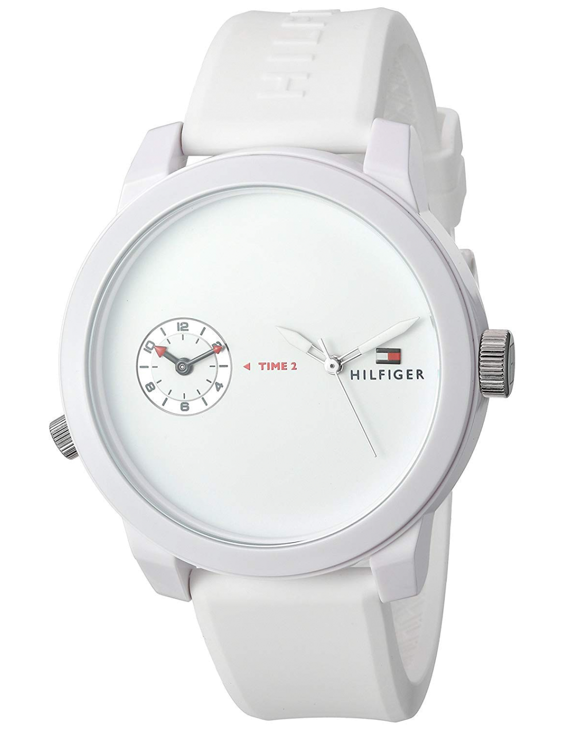 Tommy Hilfiger Denim White Dial White Rubber Strap Watch for Men - 1791324