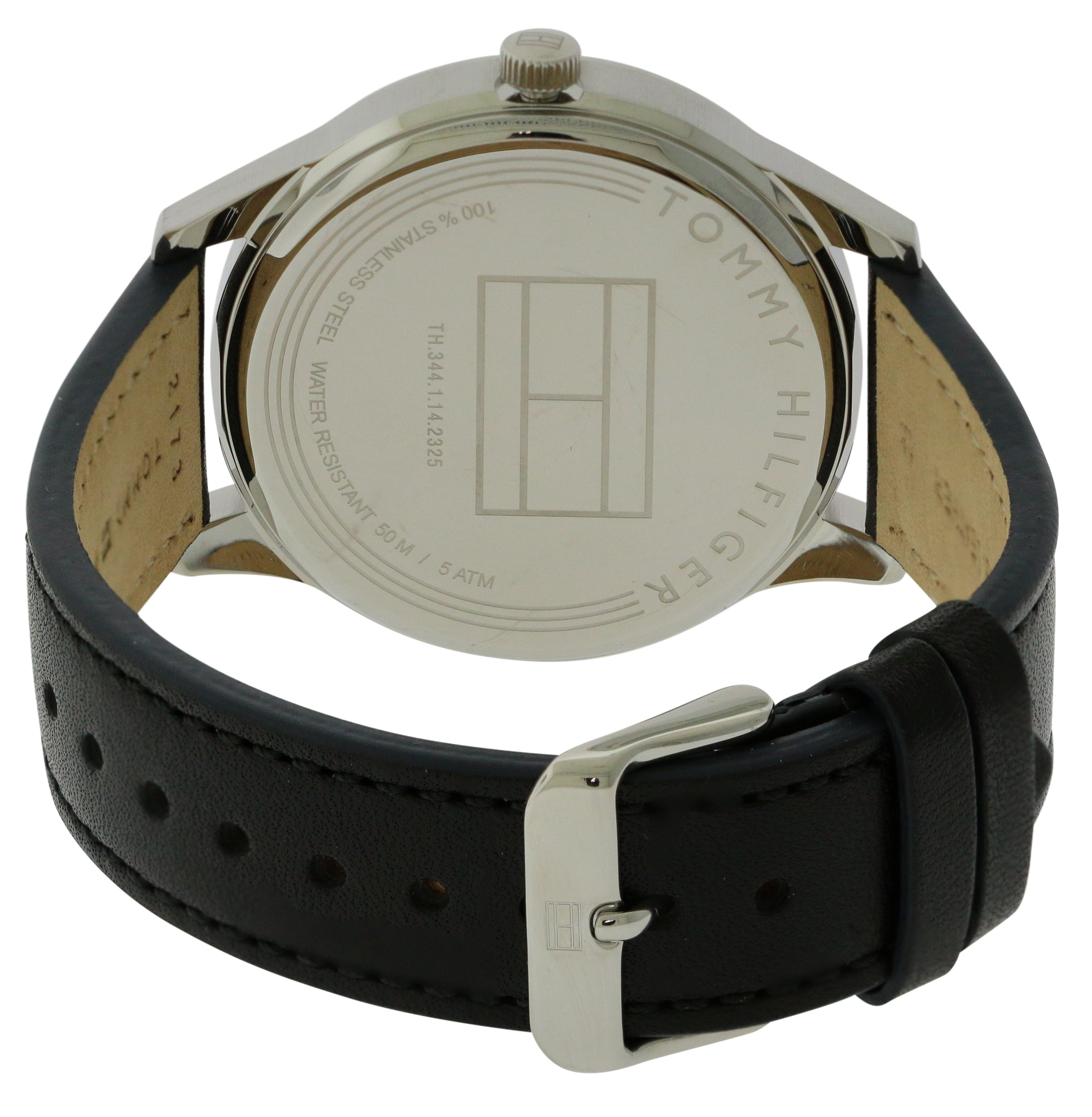 Tommy Hilfiger Damon Multifunction Black Dial Black Leather Strap Watch for Men - 1791417