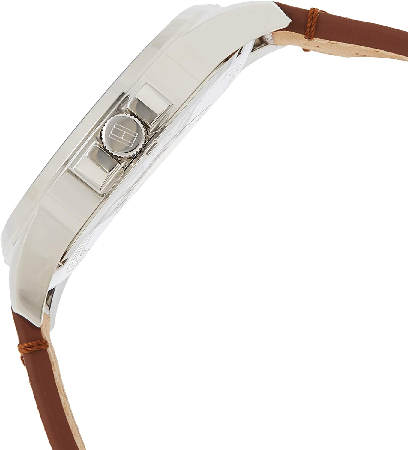 Tommy Hilfiger Kane Chronograph White Dial Brown Leather Strap Watch for Men - 1791400