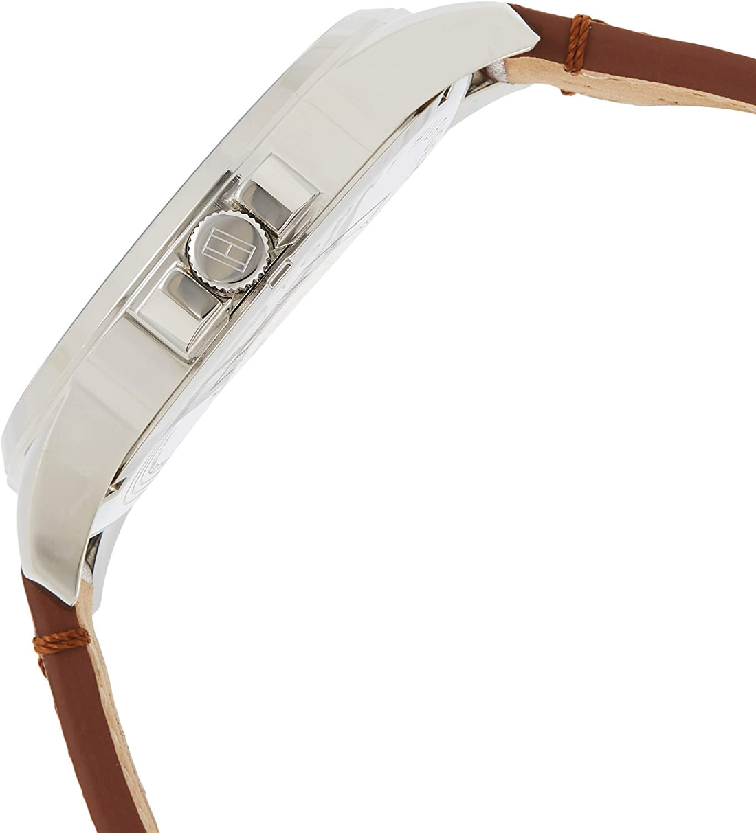 Tommy Hilfiger Kane Chronograph White Dial Brown Leather Strap Watch for Men - 1791400