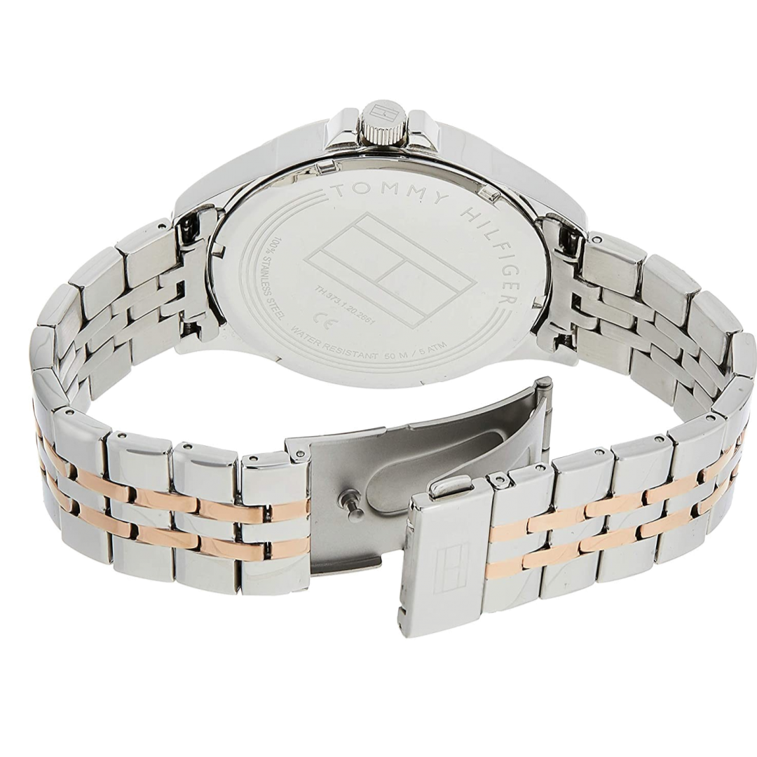 Tommy Hilfiger Shawn Quartz White Dial Two Tone Steel Strap Watch for Men - 1791617