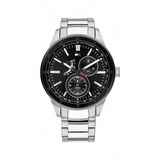Tommy Hilfiger Austin Black Dial Silver Steel Strap Watch for Men - 1791639