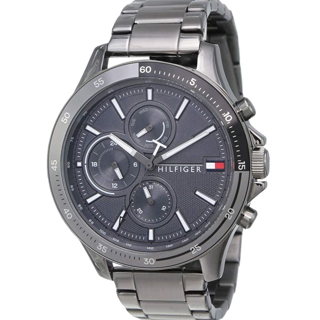 Tommy Hilfiger Bank Grey Dial Grey Steel Strap Watch for Men - 1791719