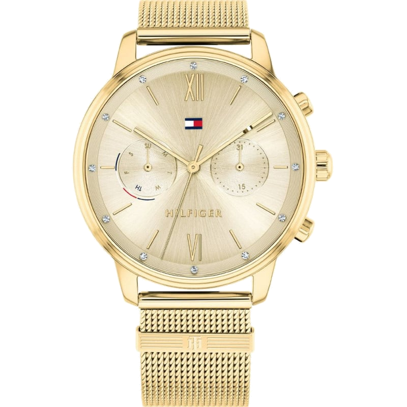 Tommy Hilfiger Blake Quartz Gold Dial Gold Mesh Bracelet Watch for Women - 1782302