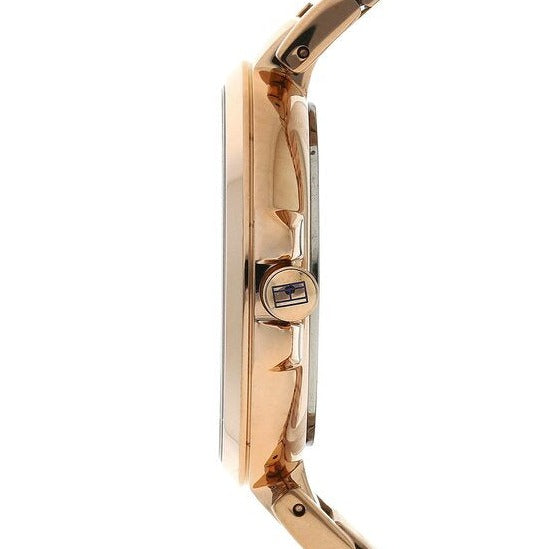 Tommy Hilfiger Angela Quartz White Dial Rose Gold Steel Strap Watch for Women - 1782124