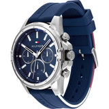 Tommy Hilfiger Mason Blue Dial Blue Rubber Strap Watch for Men - 1791791