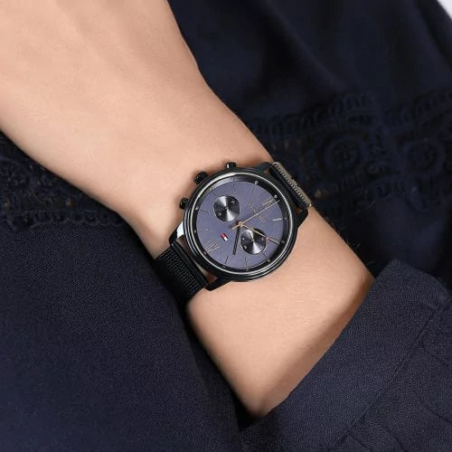 Tommy Hilfiger Blake Quartz Blue Dial Blue Mesh Bracelet Watch for Men - 1782305