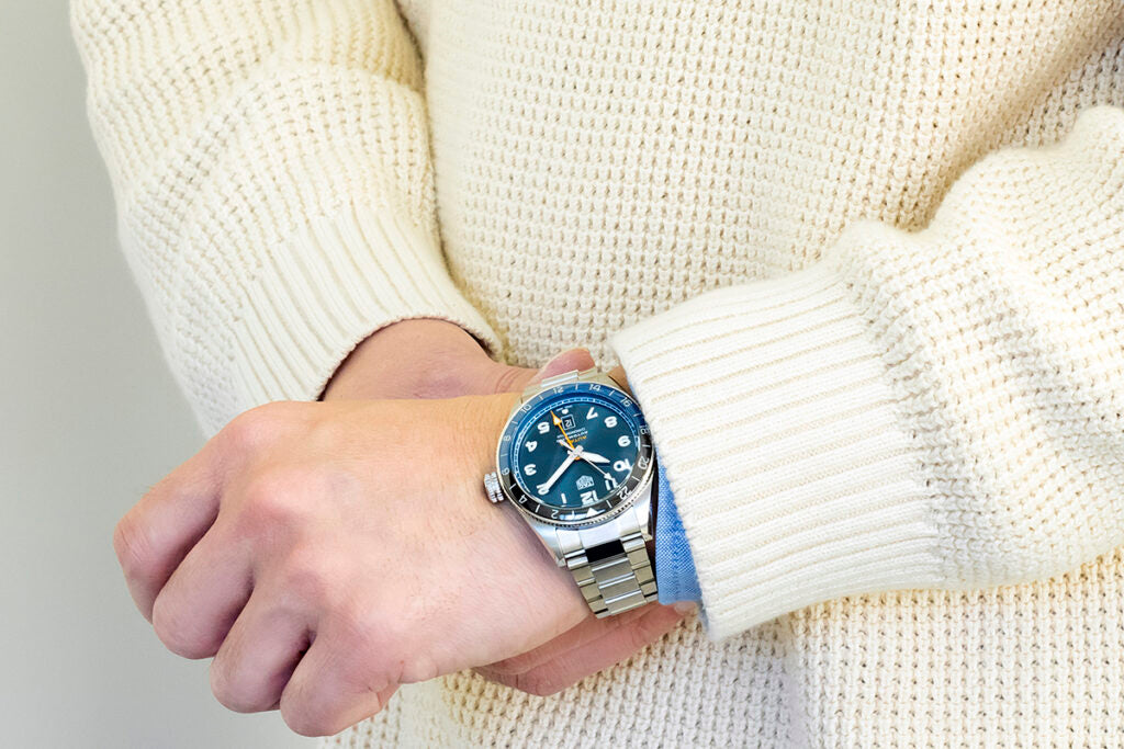 Tag Heuer Autavia Cosc GMT Automatic Blue Dial Silver Steel Strap Watch for Men - WBE511A.BA0650