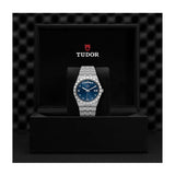 Tudor Royal Automatic Diamonds Blue Dial Silver Steel Strap Watch for Men - M28600-0006