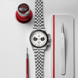 Tudor Black Bay Chrono Silver Dial Silver Steel Strap Watch for Men - M79360N-0014
